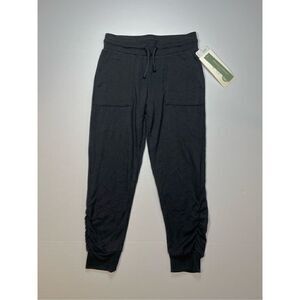 Threads 4 Thought Jade Cropped Ruched Fleece Jogger NWT Black GIRLS Size 8